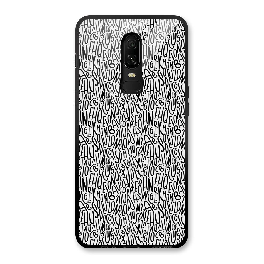 Alphabet Seamless Abstract Glass Back Case for OnePlus 6