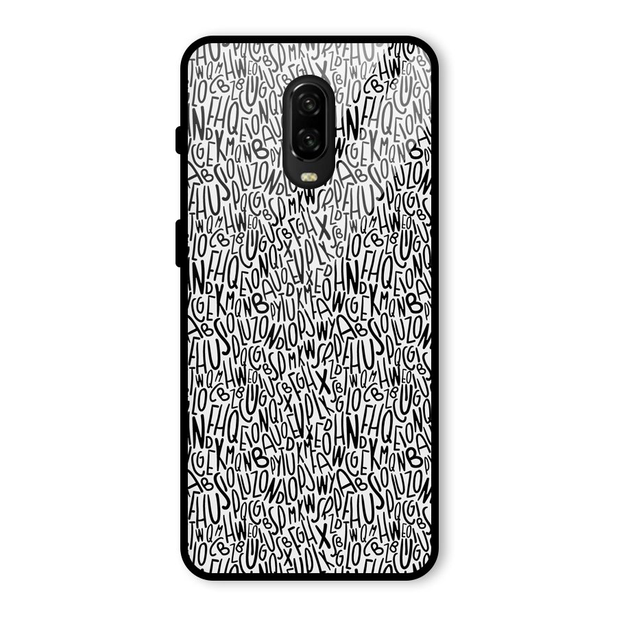 Alphabet Seamless Abstract Glass Back Case for OnePlus 6T