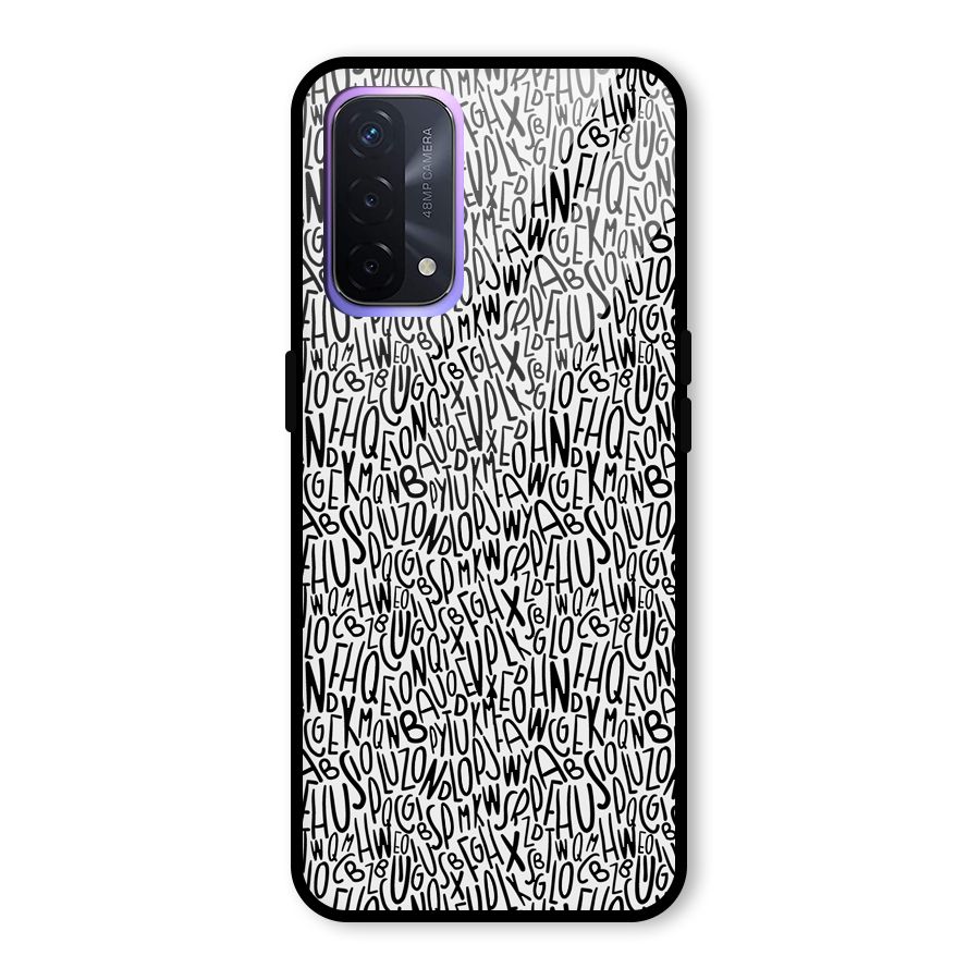 Alphabet Seamless Abstract Glass Back Case for Oppo A74 5G