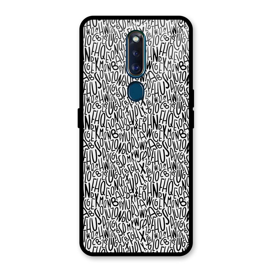 Alphabet Seamless Abstract Glass Back Case for Oppo F11 Pro