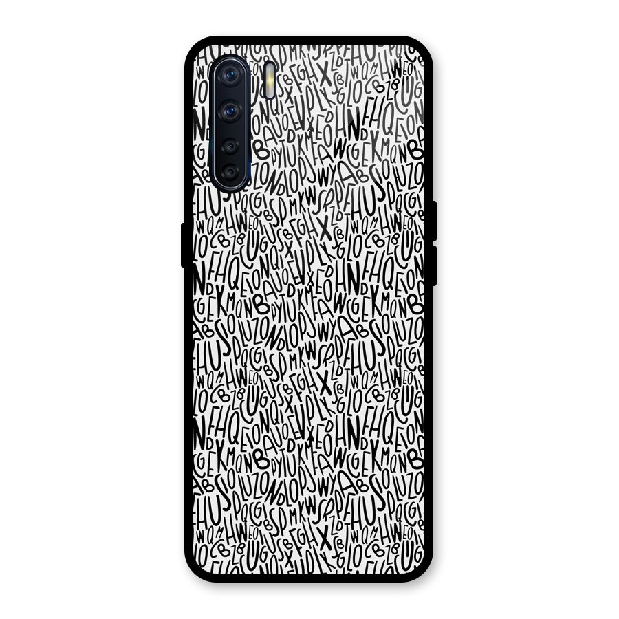 Alphabet Seamless Abstract Glass Back Case for Oppo F15