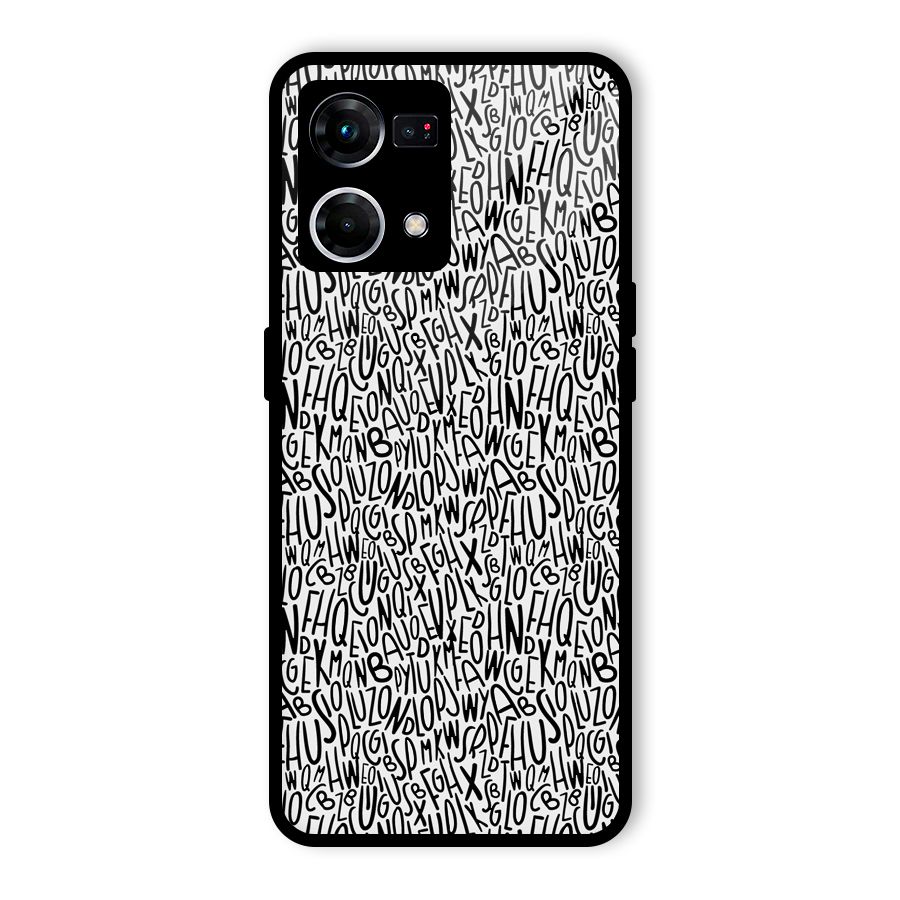 Alphabet Seamless Abstract Glass Back Case for Oppo F21 Pro 4G