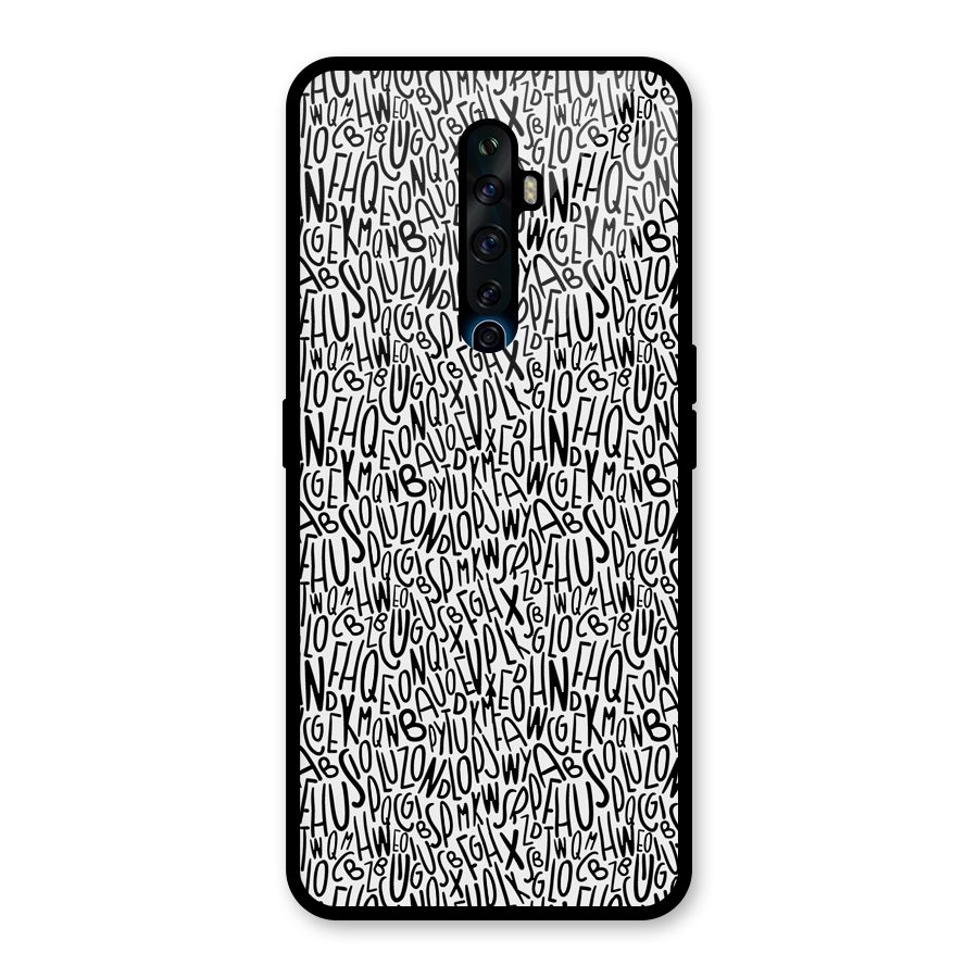 Alphabet Seamless Abstract Glass Back Case for Oppo Reno2 F