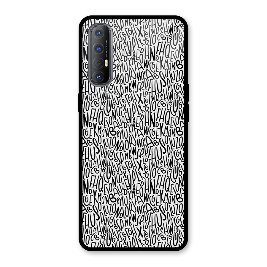 Alphabet Seamless Abstract Glass Back Case for Oppo Reno3 Pro