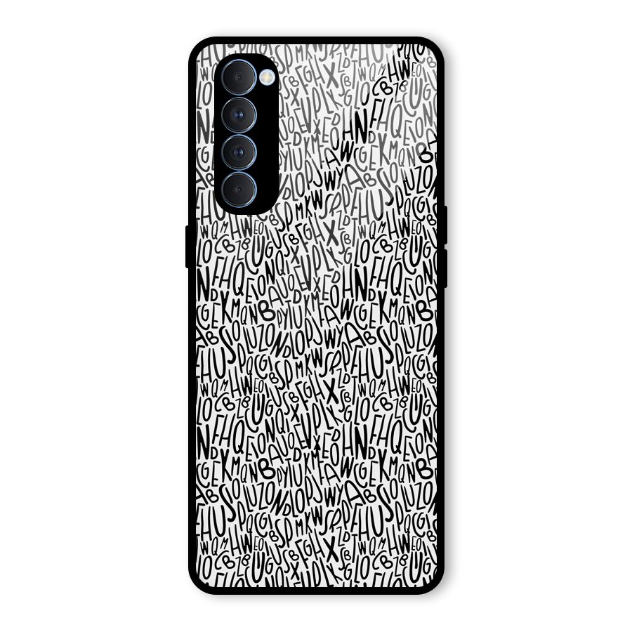 Alphabet Seamless Abstract Glass Back Case for Oppo Reno4 Pro