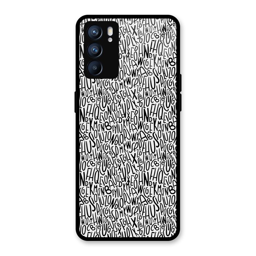 Alphabet Seamless Abstract Glass Back Case for Oppo Reno6 5G