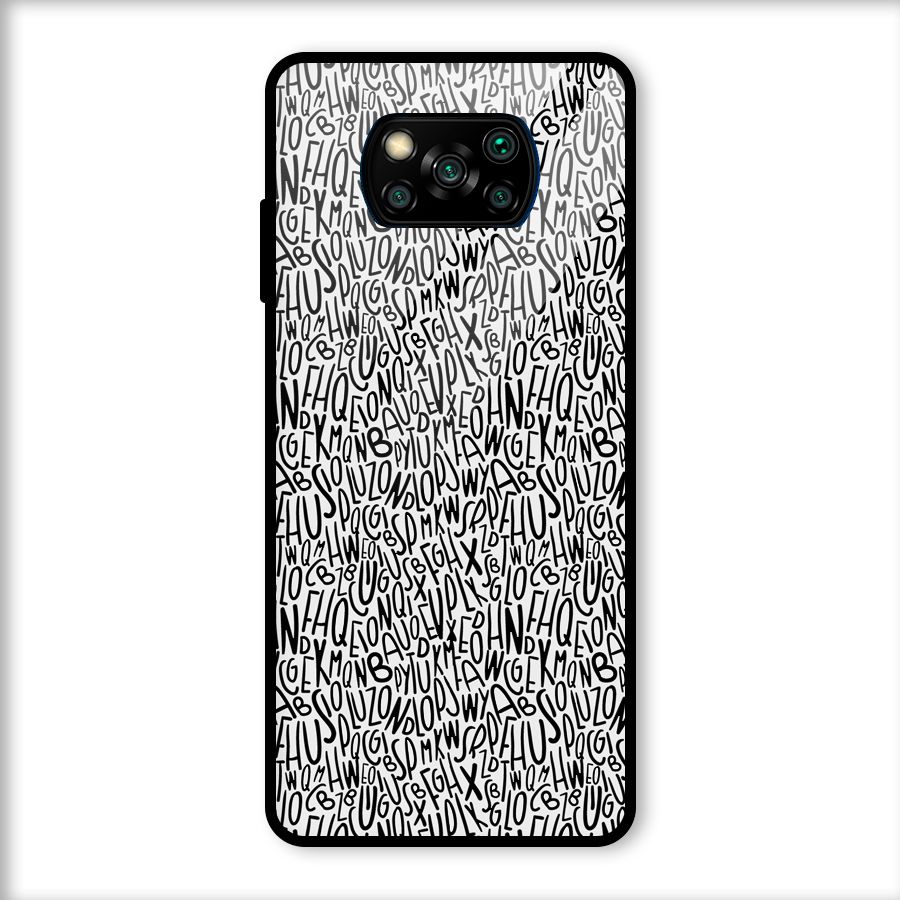 Alphabet Seamless Abstract Glass Back Case for Poco X3