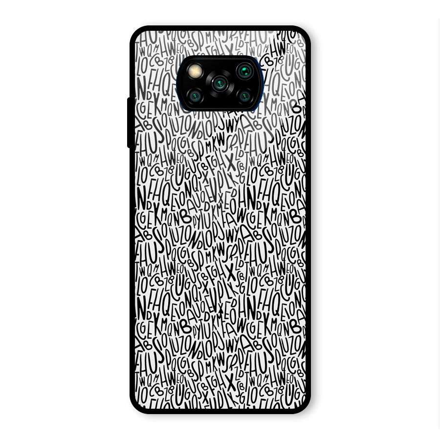 Alphabet Seamless Abstract Glass Back Case for Poco X3 Pro