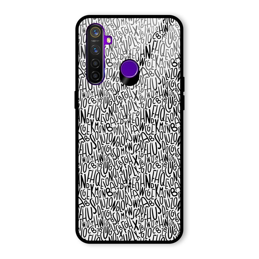 Alphabet Seamless Abstract Glass Back Case for Realme 5 Pro
