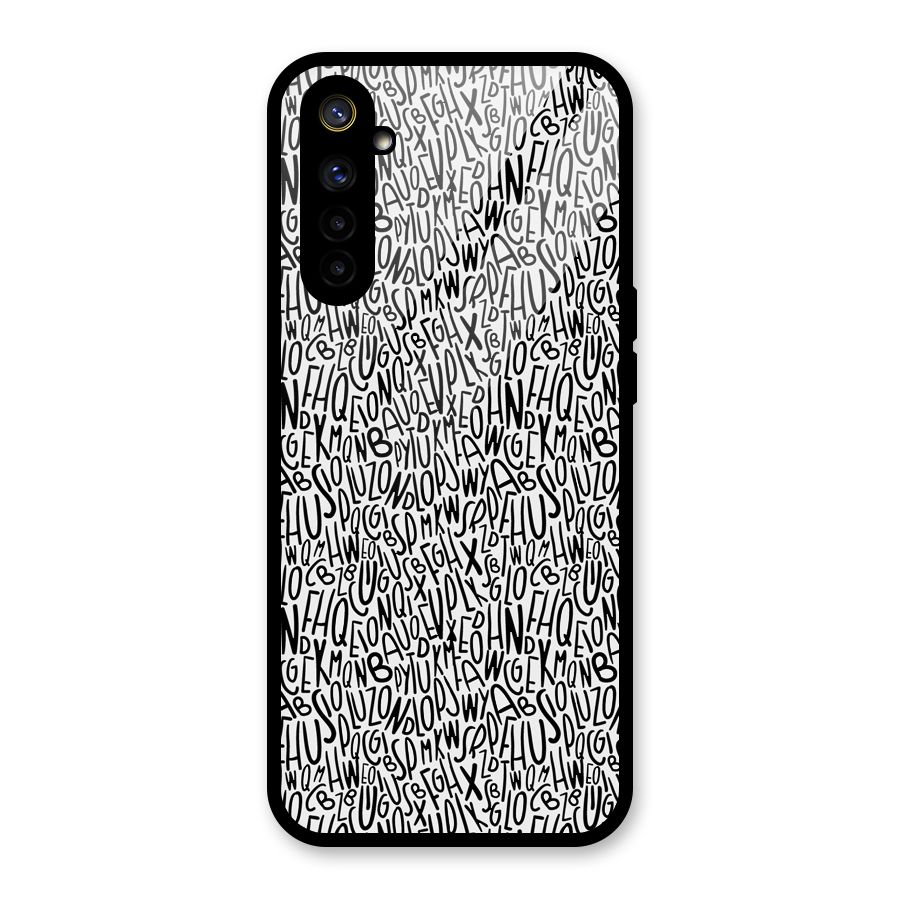 Alphabet Seamless Abstract Glass Back Case for Realme 6
