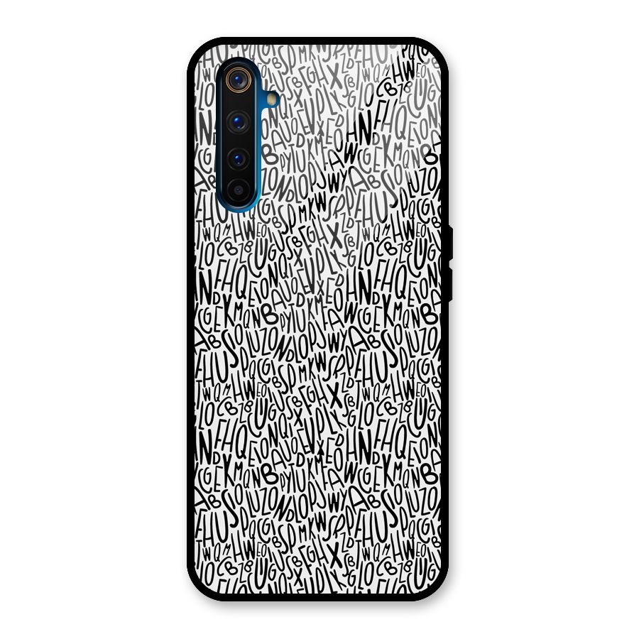 Alphabet Seamless Abstract Glass Back Case for Realme 6 Pro