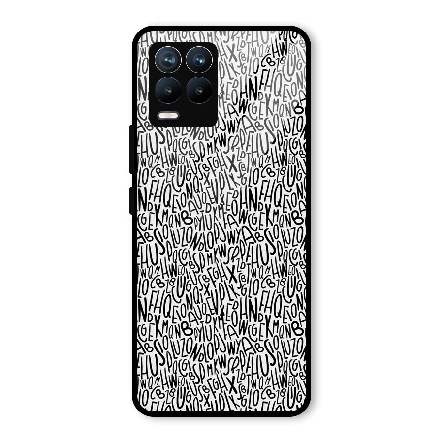 Alphabet Seamless Abstract Glass Back Case for Realme 8 Pro