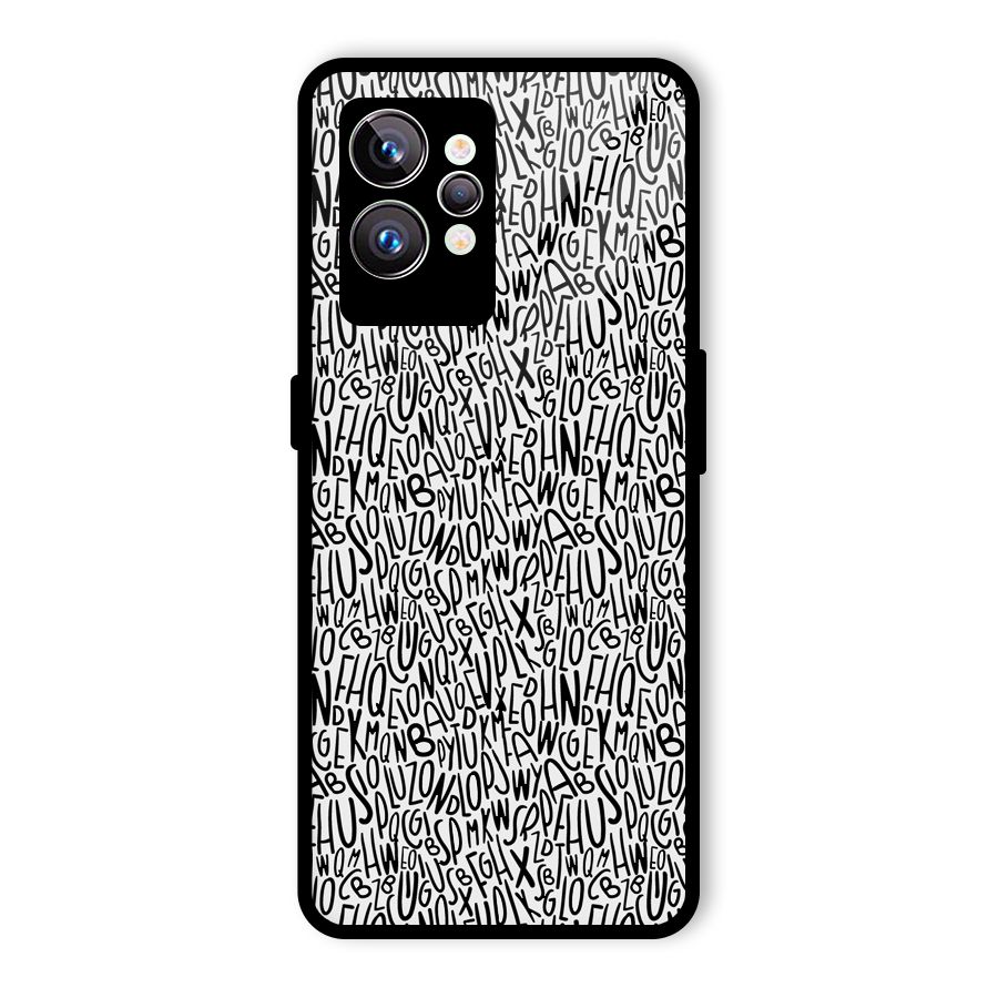 Alphabet Seamless Abstract Glass Back Case for Realme GT2 Pro