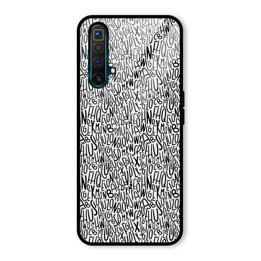 Alphabet Seamless Abstract Glass Back Case for Realme X3