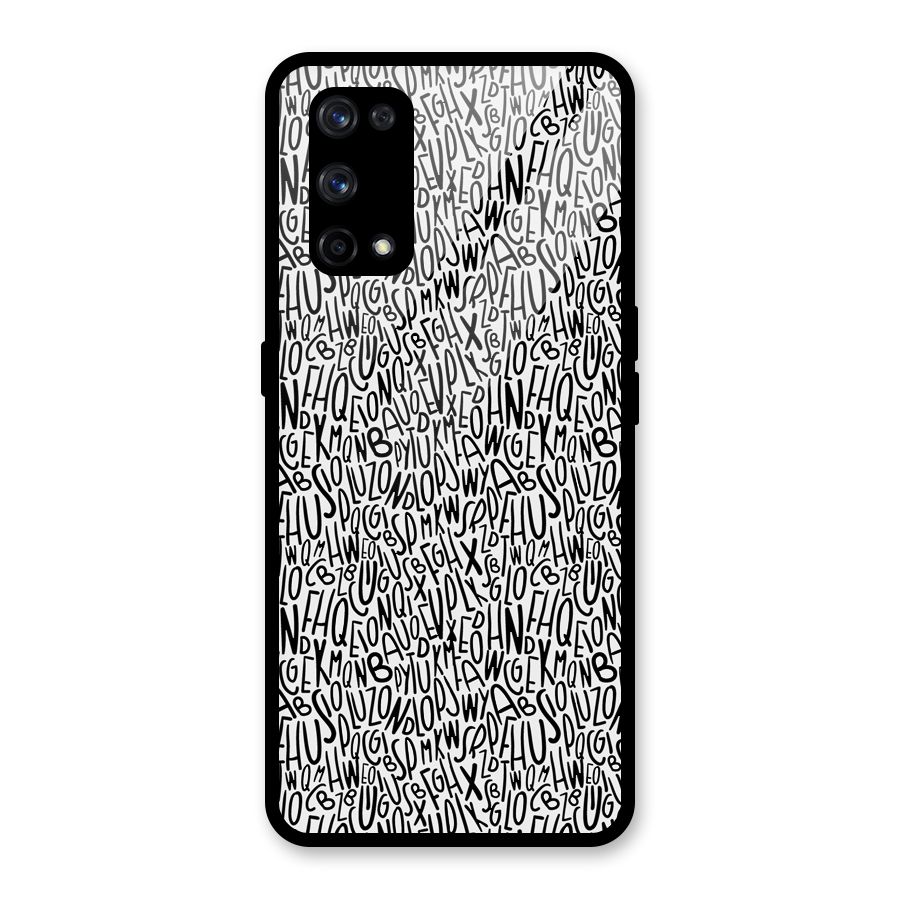Alphabet Seamless Abstract Glass Back Case for Realme X7 Pro