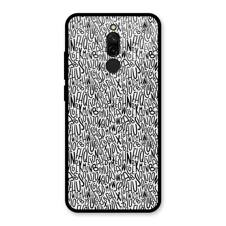 Alphabet Seamless Abstract Glass Back Case for Redmi 8