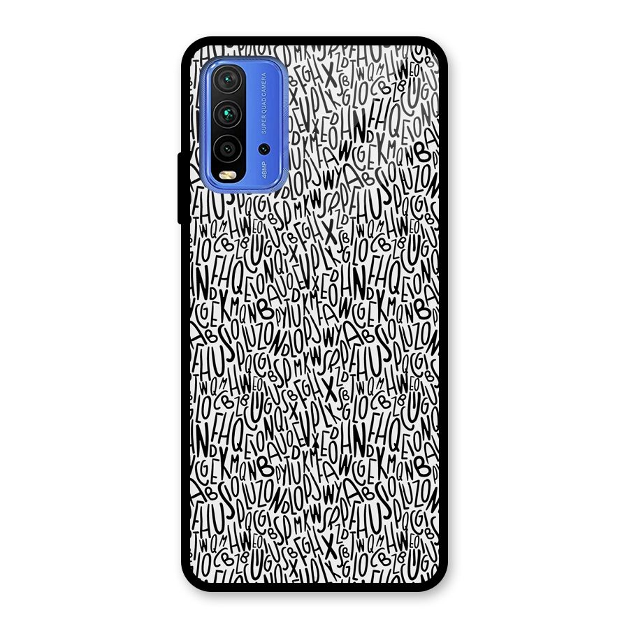 Alphabet Seamless Abstract Glass Back Case for Redmi 9 Power