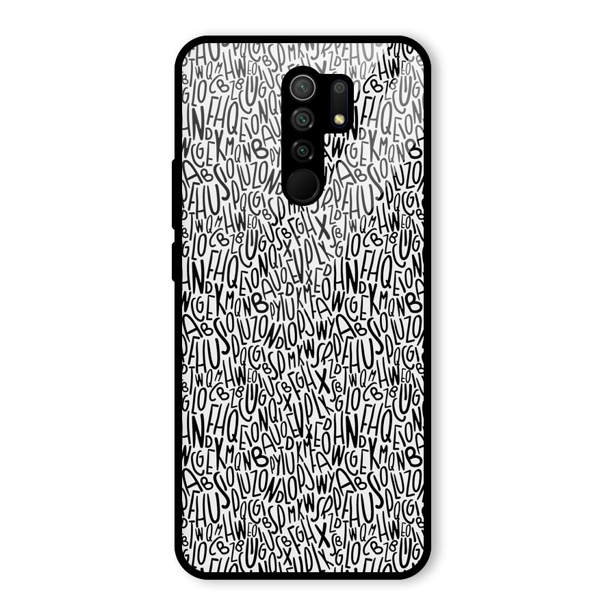 Alphabet Seamless Abstract Glass Back Case for Redmi 9 Prime