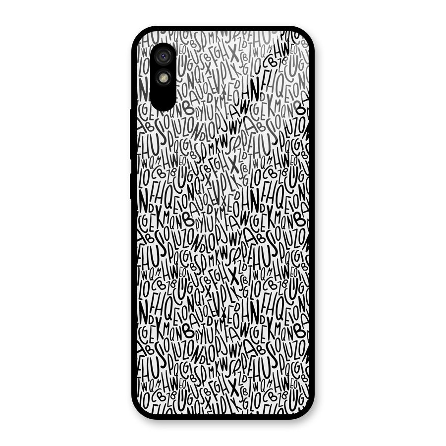 Alphabet Seamless Abstract Glass Back Case for Redmi 9i
