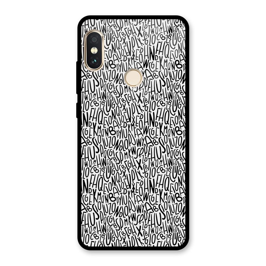 Alphabet Seamless Abstract Glass Back Case for Redmi Note 5 Pro