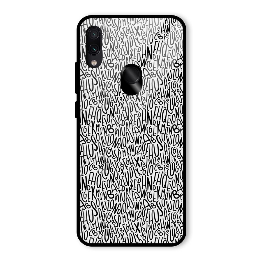 Alphabet Seamless Abstract Glass Back Case for Redmi Note 7S