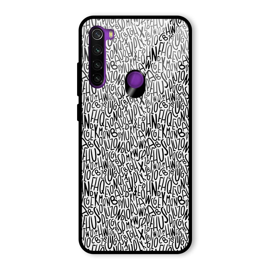 Alphabet Seamless Abstract Glass Back Case for Redmi Note 8