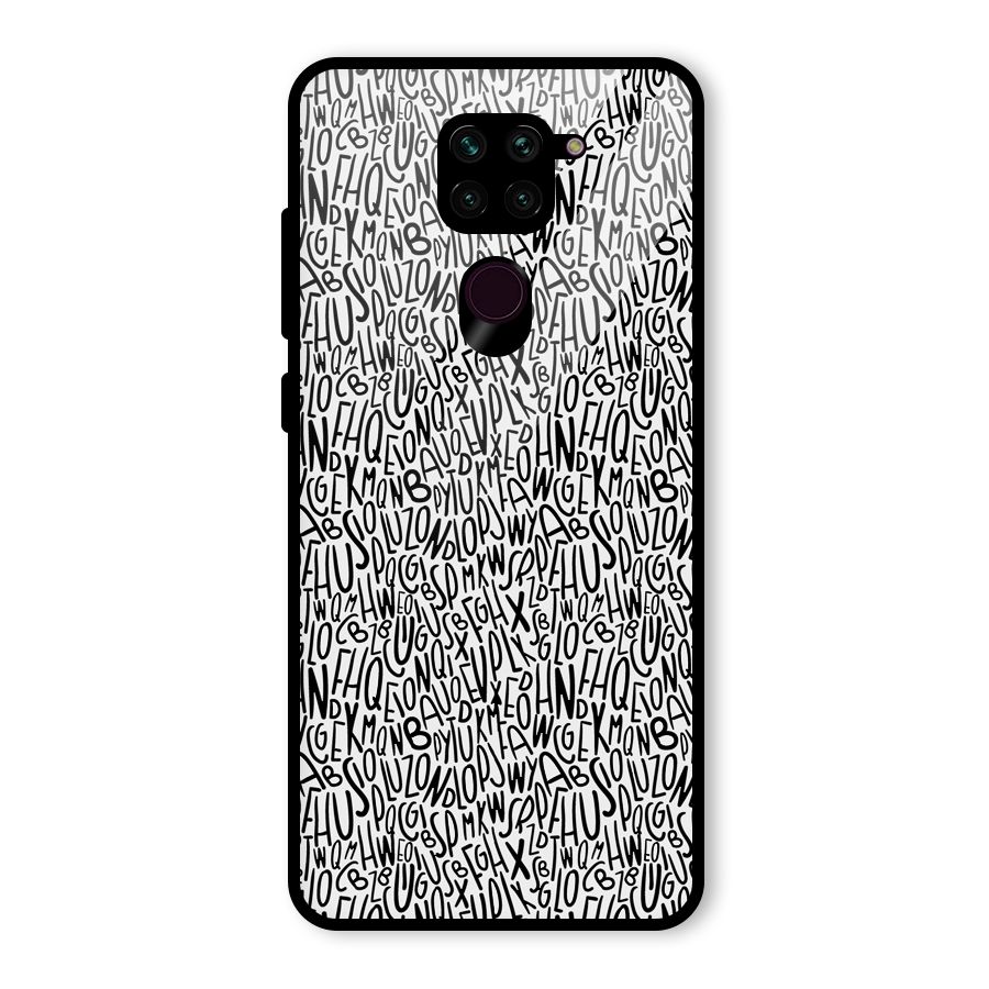 Alphabet Seamless Abstract Glass Back Case for Redmi Note 9
