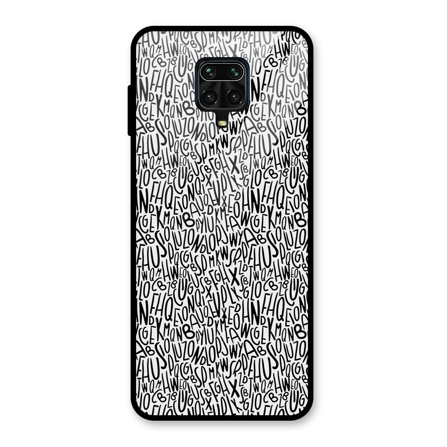 Alphabet Seamless Abstract Glass Back Case for Redmi Note 9 Pro Max