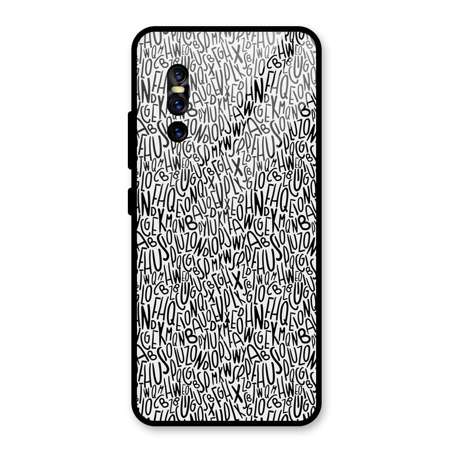 Alphabet Seamless Abstract Glass Back Case for Vivo V15 Pro