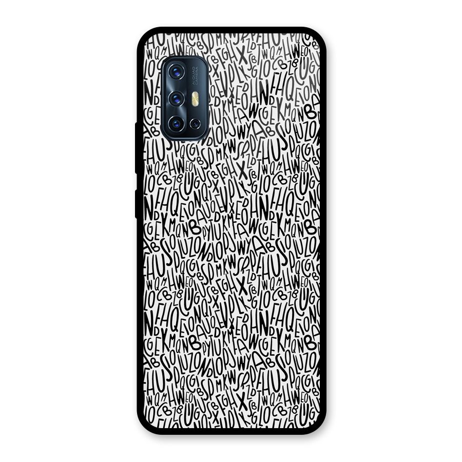 Alphabet Seamless Abstract Glass Back Case for Vivo V17