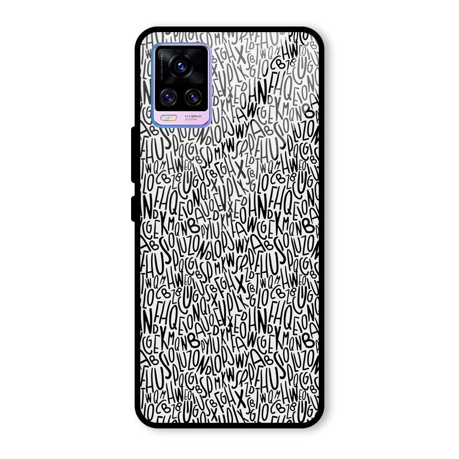 Alphabet Seamless Abstract Glass Back Case for Vivo V20 Pro