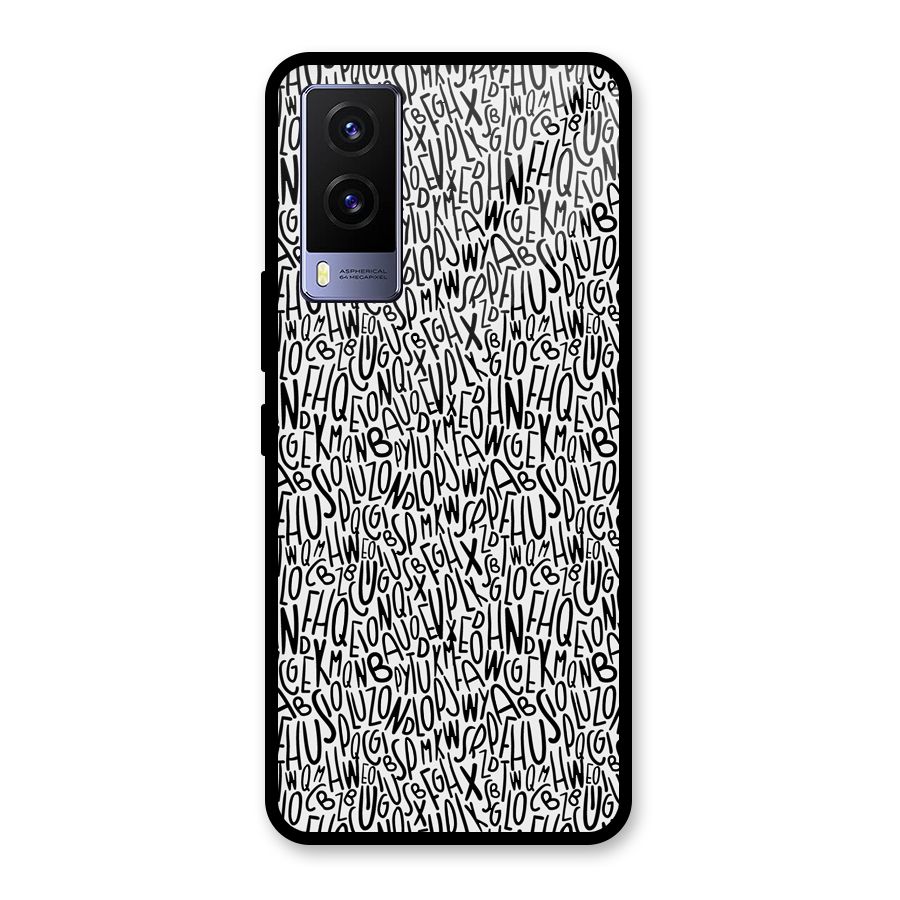 Alphabet Seamless Abstract Glass Back Case for Vivo V21e 5G