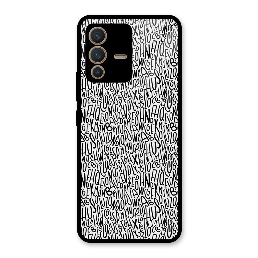 Alphabet Seamless Abstract Glass Back Case for Vivo V23 5G