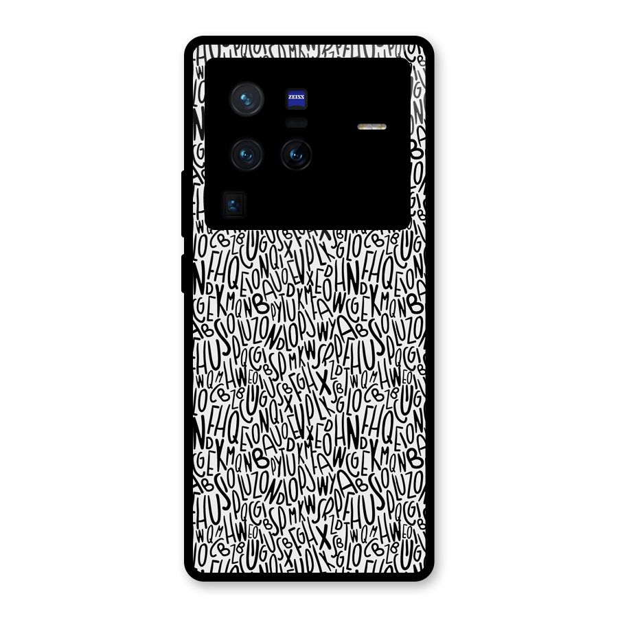 Alphabet Seamless Abstract Glass Back Case for Vivo X80 Pro