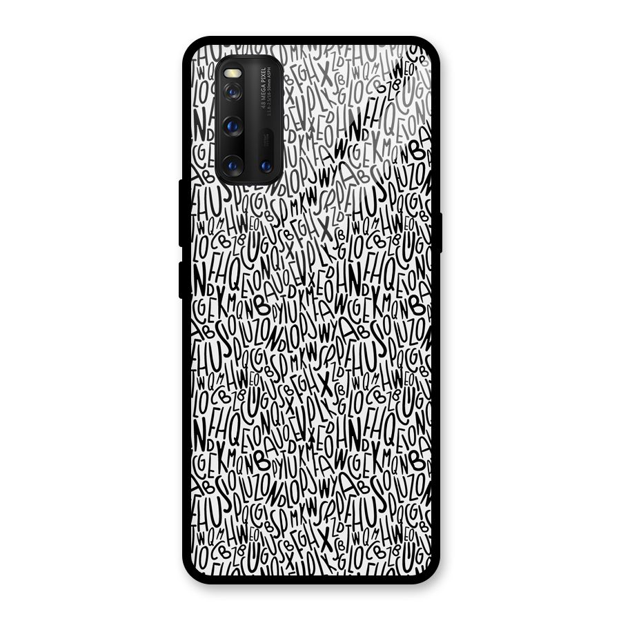 Alphabet Seamless Abstract Glass Back Case for Vivo iQOO 3