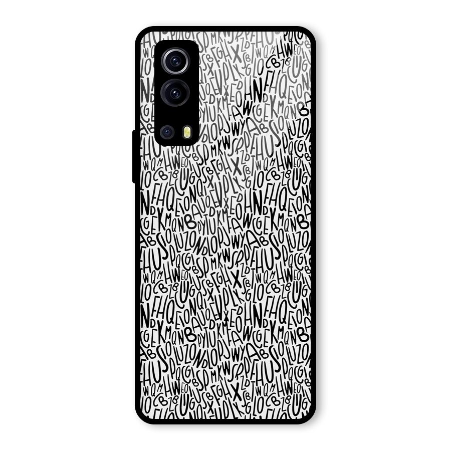 Alphabet Seamless Abstract Glass Back Case for Vivo iQOO Z3