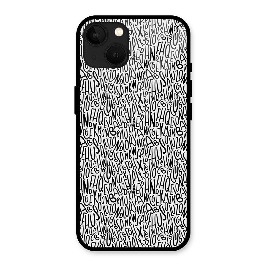 Alphabet Seamless Abstract Glass Back Case for iPhone 13