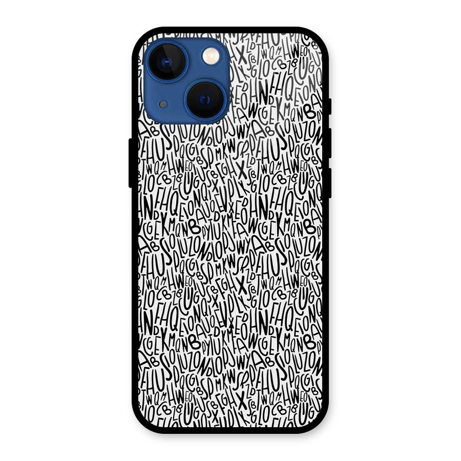 Alphabet Seamless Abstract Glass Back Case for iPhone 13 Mini