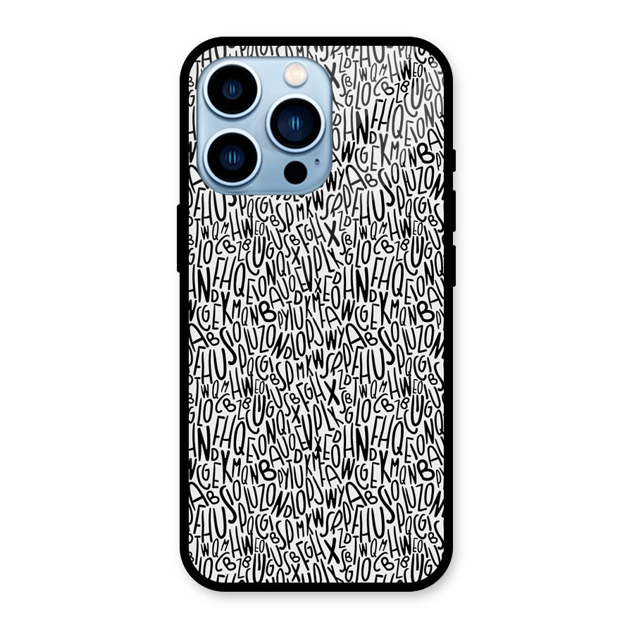 Alphabet Seamless Abstract Glass Back Case for iPhone 13 Pro
