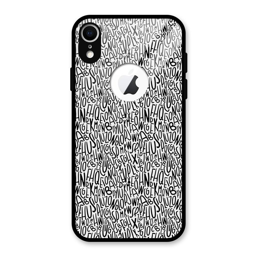 Alphabet Seamless Abstract Glass Back Case for iPhone XR Logo Cut