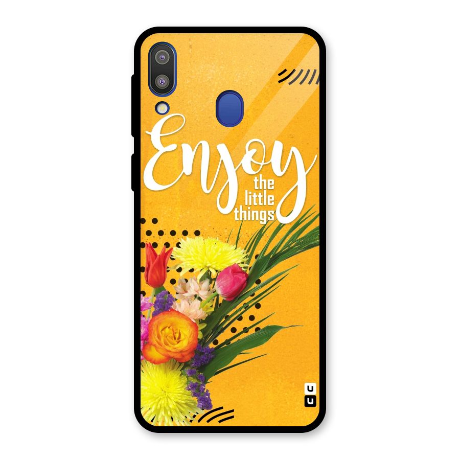 Always Enjoy Little Things Glass Back Case for Galaxy M20