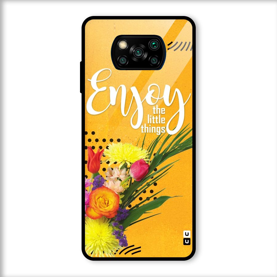 Always Enjoy Little Things Glass Back Case for Poco X3