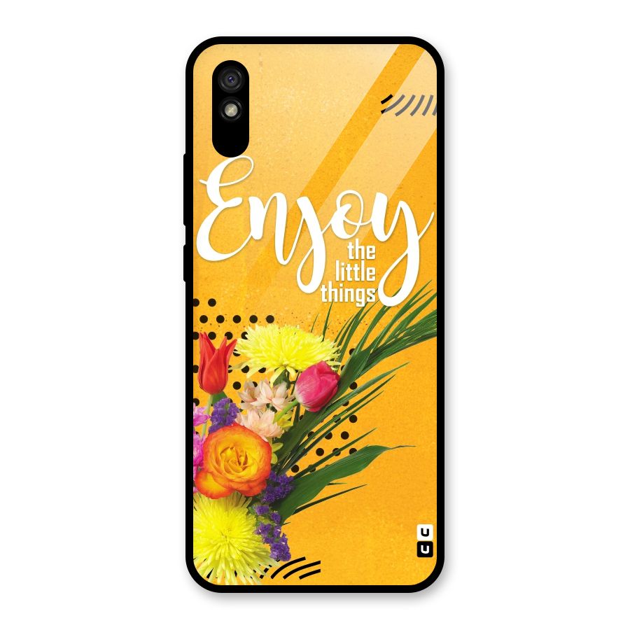 Always Enjoy Little Things Glass Back Case for Redmi 9i
