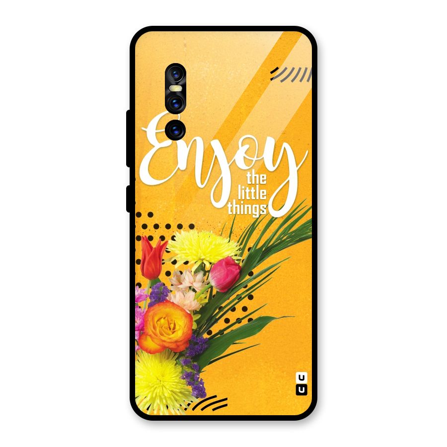 Always Enjoy Little Things Glass Back Case for Vivo V15 Pro
