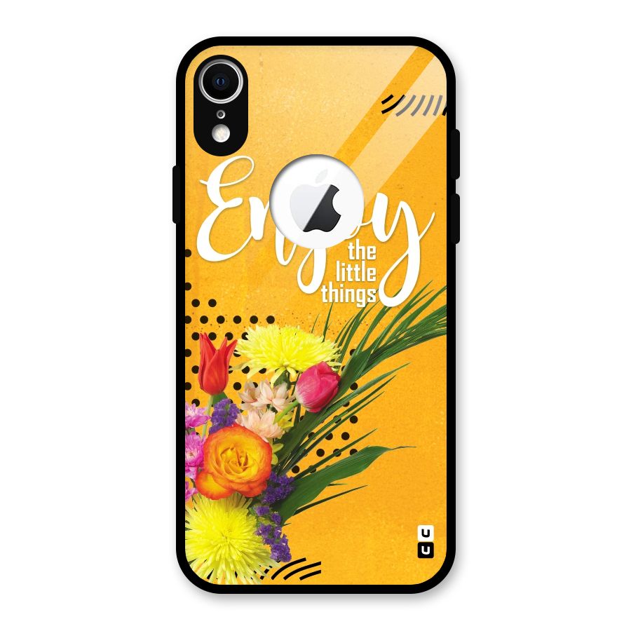 Always Enjoy Little Things Glass Back Case for iPhone XR Logo Cut