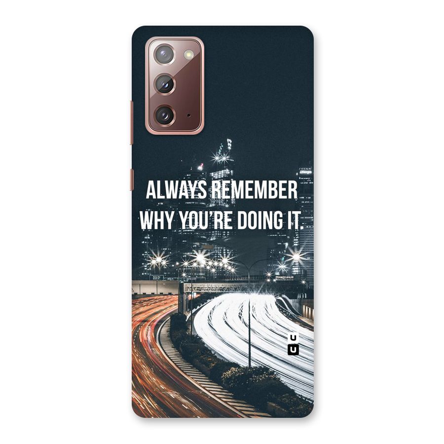 Always Remember Back Case for Galaxy Note 20