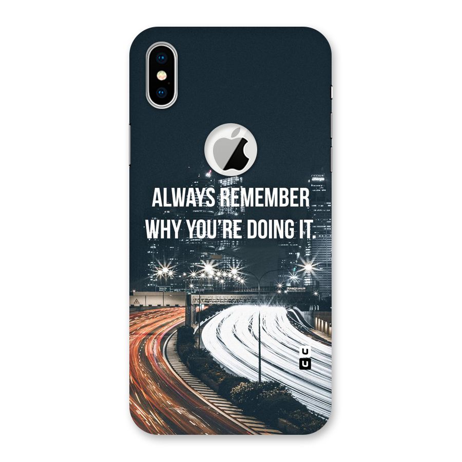 Always Remember Back Case for iPhone X Logo Cut