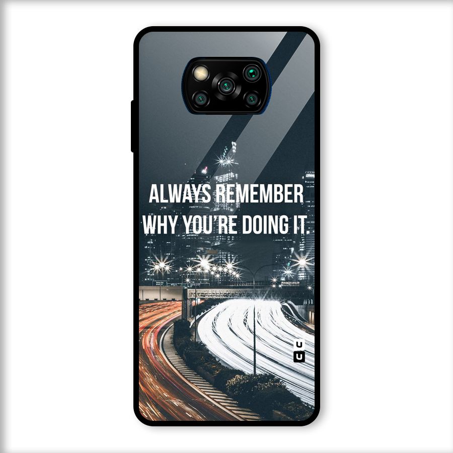 Always Remember Glass Back Case for Poco X3