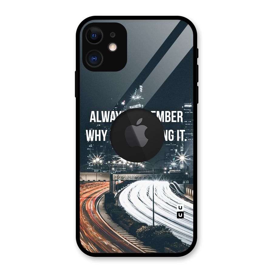 Always Remember Glass Back Case for iPhone 11 Logo Cut