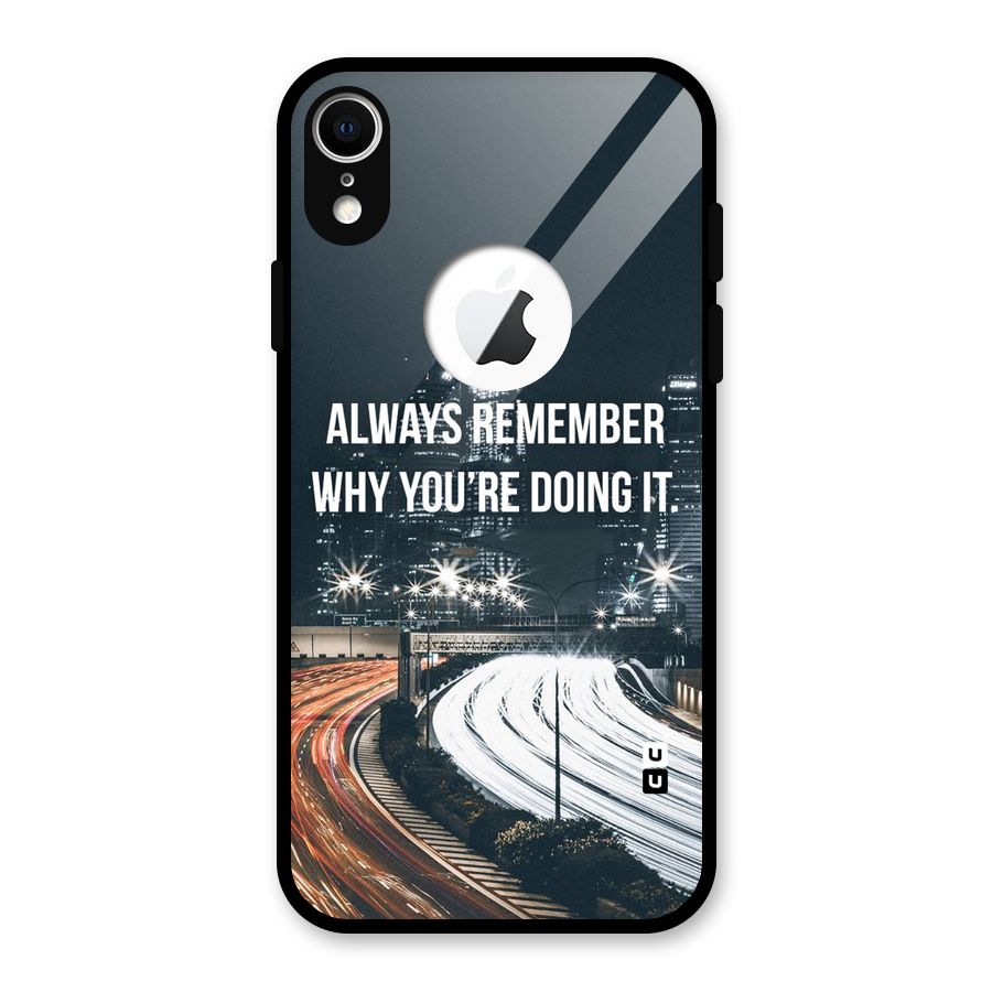 Always Remember Glass Back Case for iPhone XR Logo Cut
